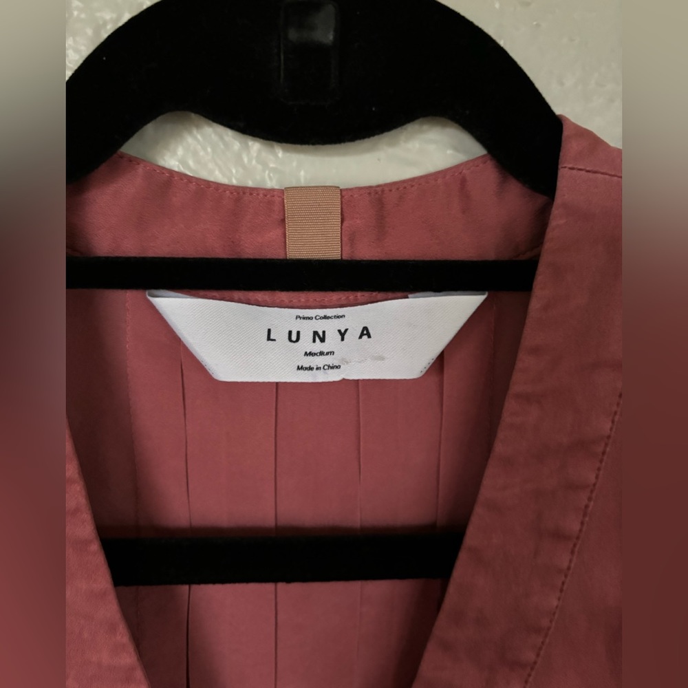 Lunya Prima Collection Washable Silk Sleep Shirt Rose Petal Women’s - Picture 3 of 3